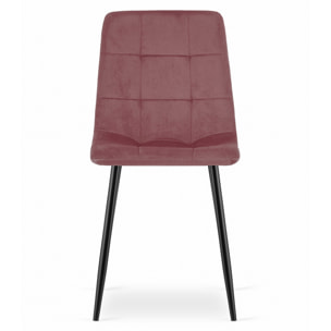 Sedia Kara in velluto rosa antico con gambe nere