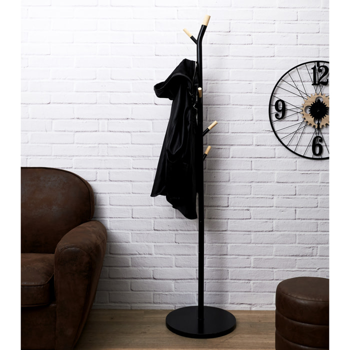 Portemanteau Metal Noir Et Bois