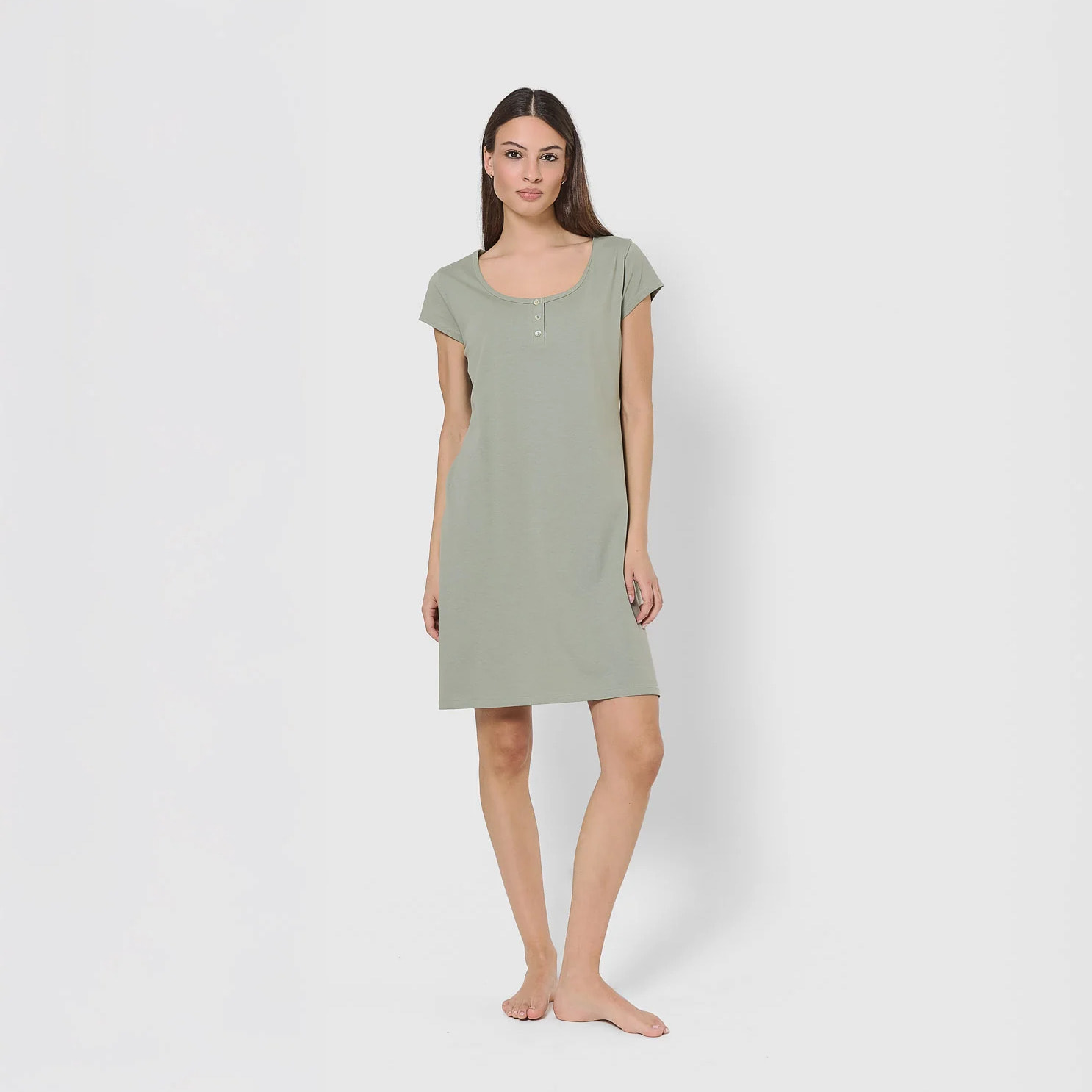 Vestido algodón liso