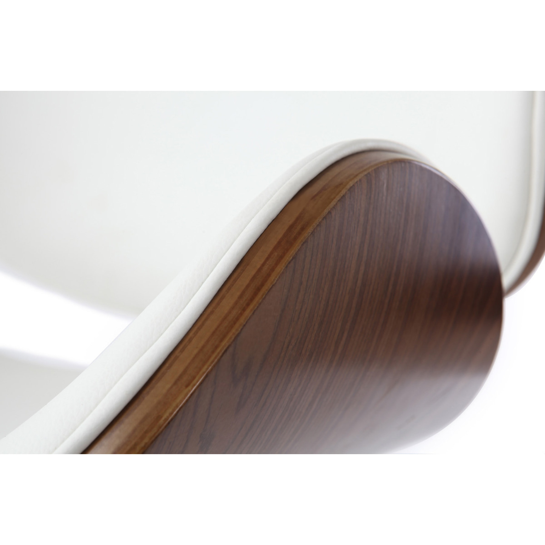 Tabouret de bar design blanc et bois foncé WALNUT