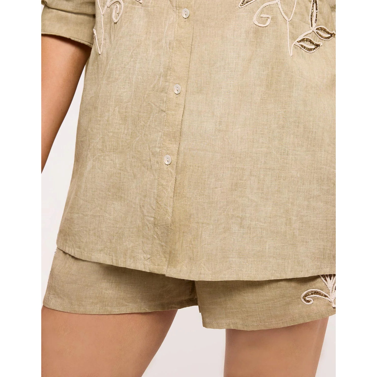 Camisa Manga Larga Caqui - Borela