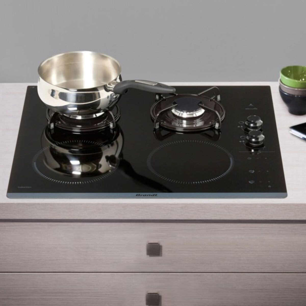 Plaque mixte induction gaz BRANDT BPI6413BM