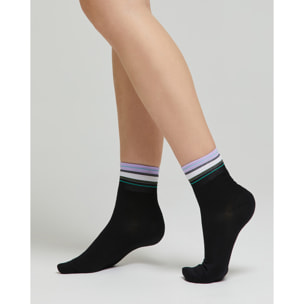 Calza cotone Amelia con righe multicolor