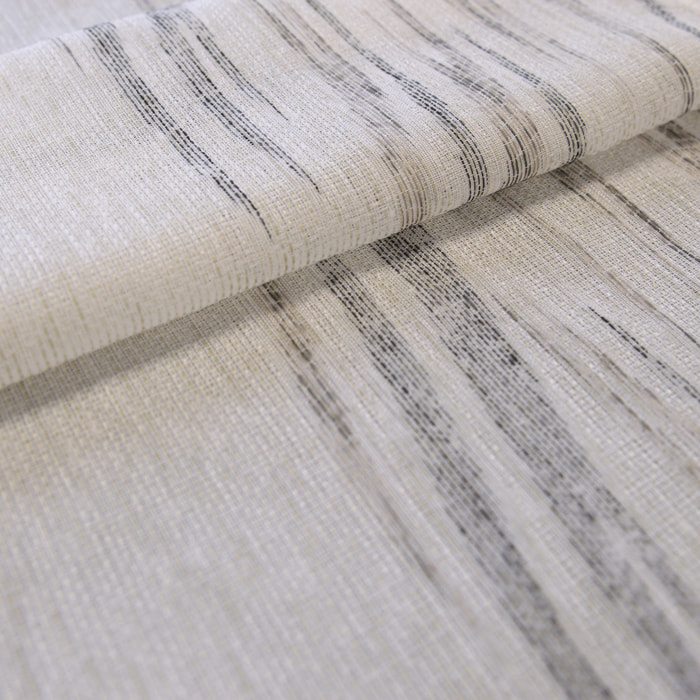 Tissu rayures discontinues jacquard - Gris clair