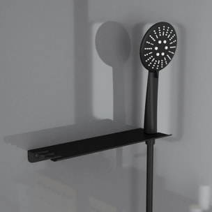 Cabine de douche Hydromassante 90x90x215 cm - Fonds Gris et Profilés Noir Mat - GREY STYLE