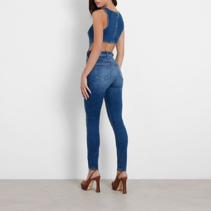 Combinaison Lola - coupe skinny - coton - bleu denim