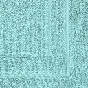 Tapis de bain pur coton 900 g/m² uni bleu Elea curacao