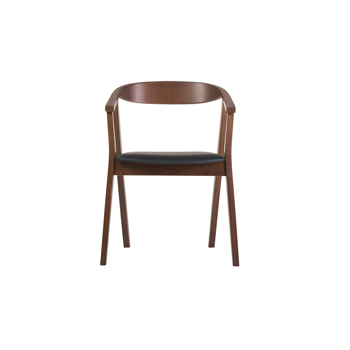 Chaises scandinaves design noir et bois foncé (lot de 2) BAHIA