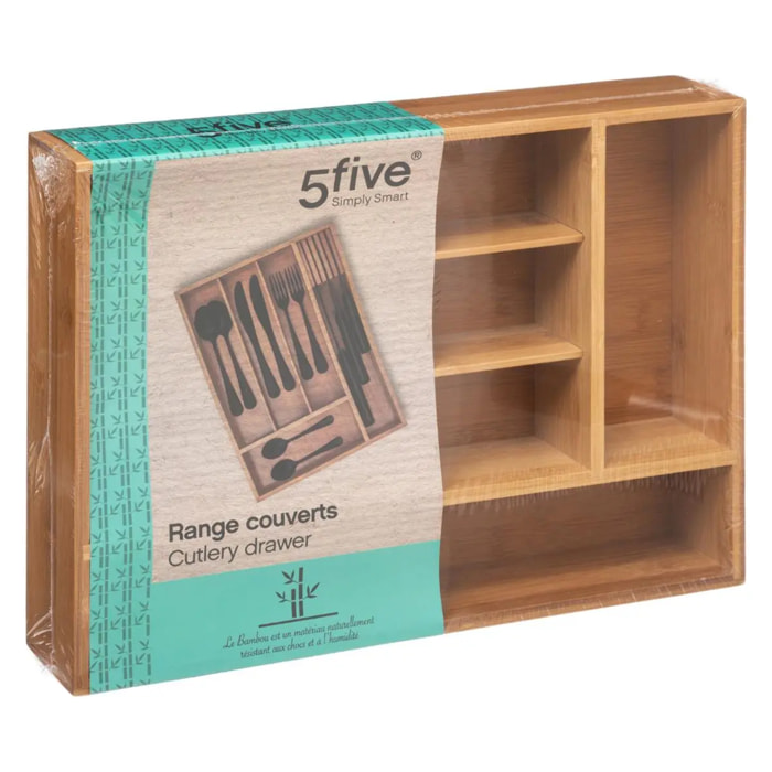 Range-couverts 5 compartiments bambou