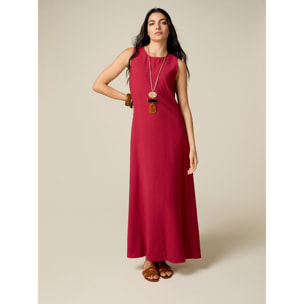 Oltre - Vestido largo mezcla viscosa - Rojo