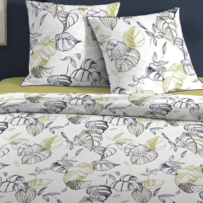 Parure Housse De Couette 3pcs 100% coton 57fils Filo Vert