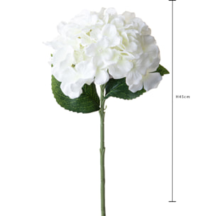 Ortensia Sing. 45 Cm - Pezzi 12 - 15X45X15cm - Colore: Bianco - Bianchi Dino - Fiori Artificiali