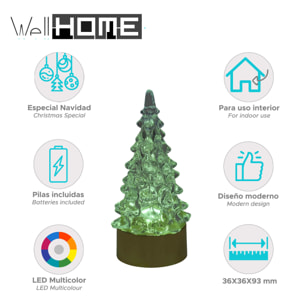 árbol de navidad con led cambiante de color h.9,3cm