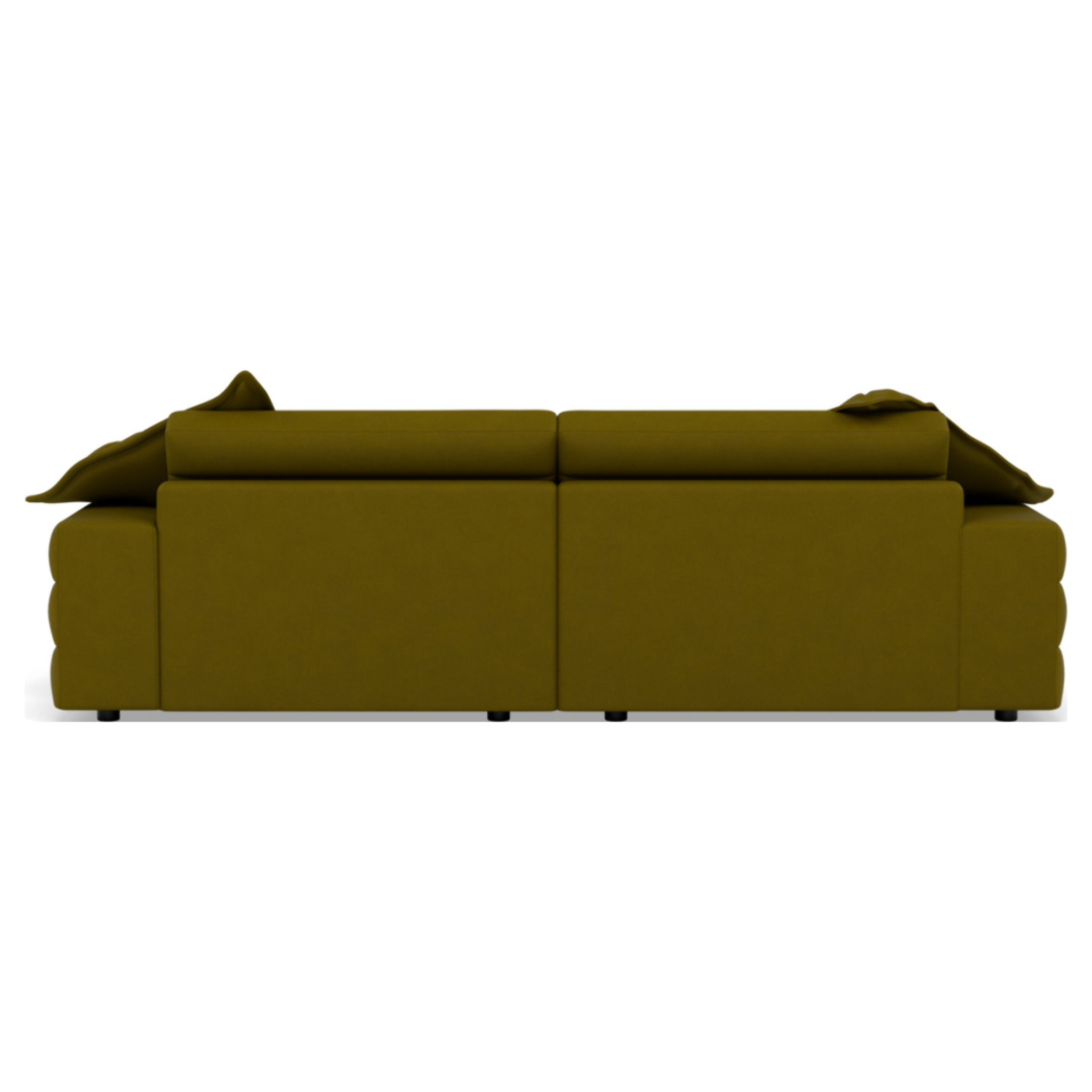 Giulia - canapé droit 4 places double méridienne - assise profonde - en tissu texturé - Vert