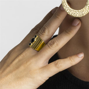 Anillo con Onix acabado oro 18k