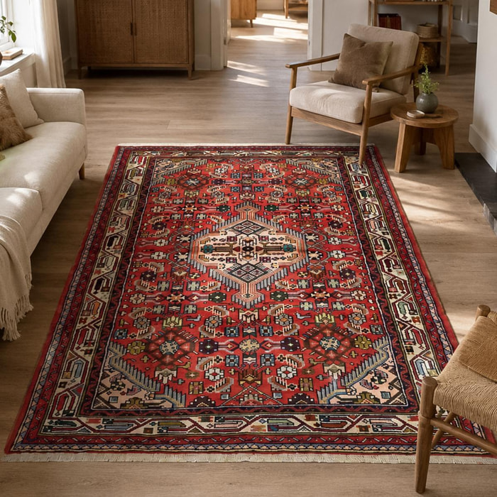 Tapis d'orient au motif oriental, noué main, ESEMIPO