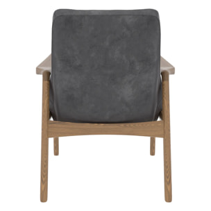 Fauteuil velours gris