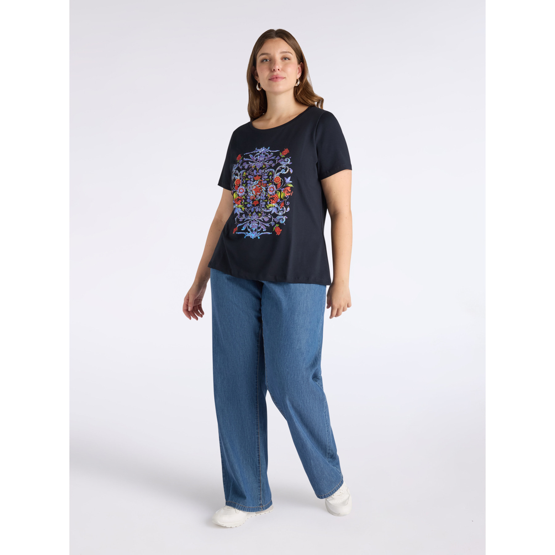 Fiorella Rubino - Camiseta con estampado de mayólica - Azul