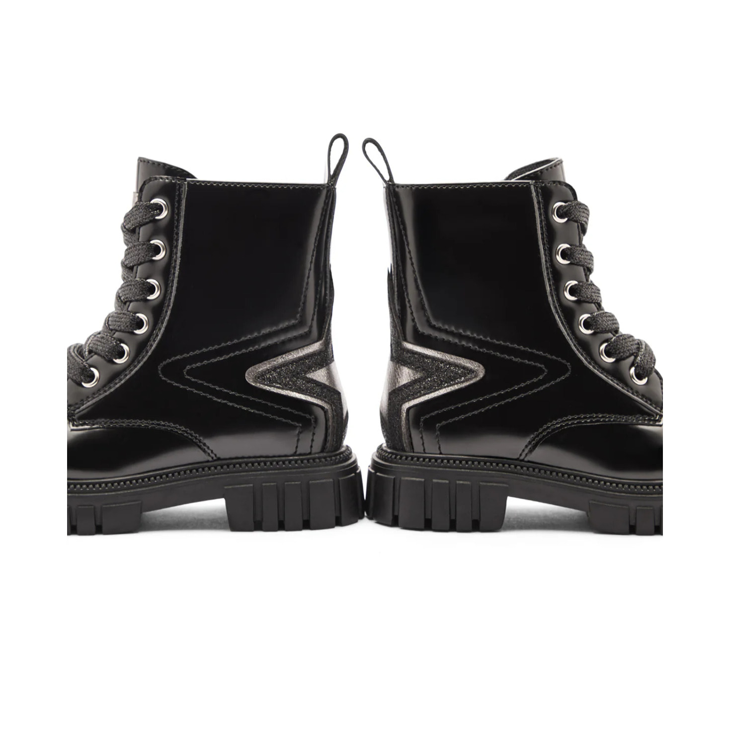 Stivali militari da bambina a metà polpaccio con cerniera interna