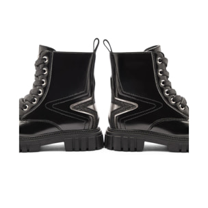 Stivali militari da bambina a metà polpaccio con cerniera interna