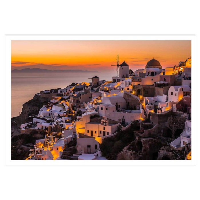 Poster paysage santorini by night Affiche seule