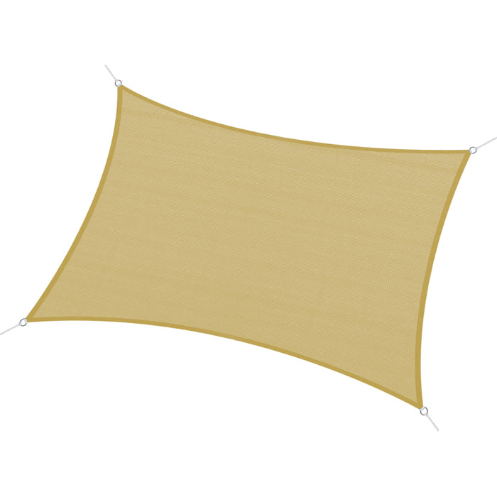 Toldo Vela de Sombra Rectangular 6x4 m Toldo de Terraza Protección Rayos UV para Exterior Patio Jardín Beige