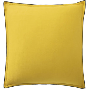 Paire de Taies D'oreiller 80x80 100%lin LavÉ Jaune LumiÈre