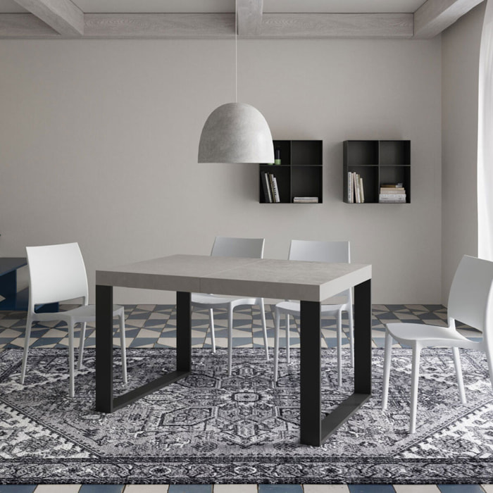 Tavolo allungabile 90x140/400 cm Tecno cashmere gambe antracite