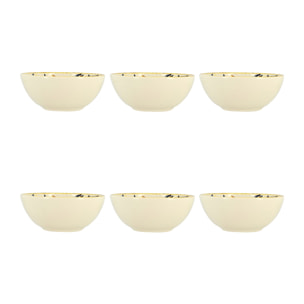 Lot de 6 coupelles 500ml en grès à motif poisson MARIUS