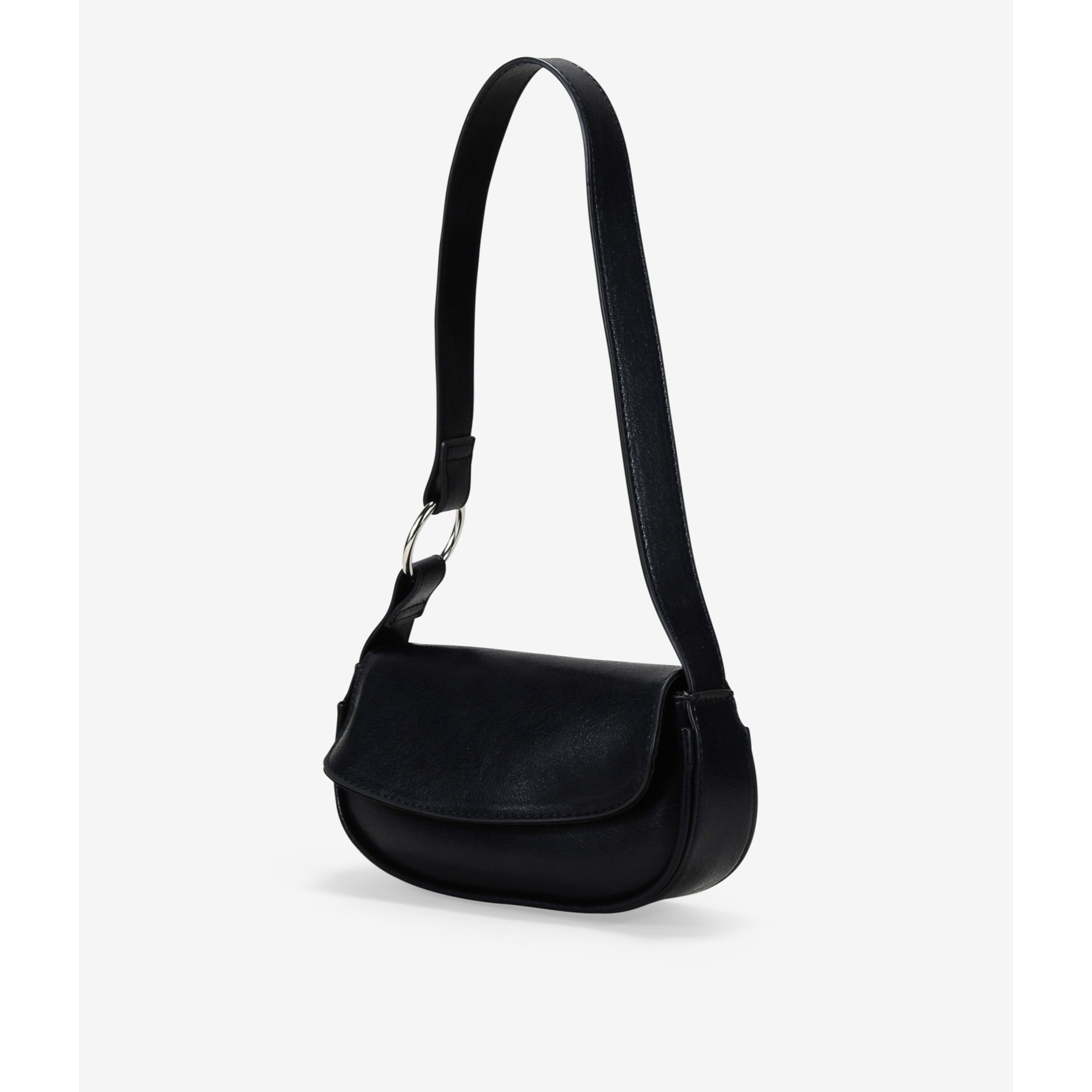Bolso mini negro de hombro con solapa