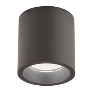 Show - Plafoniera Cilindrica Da Soffitto A Led 12W A Luce Fredda Colore Corten