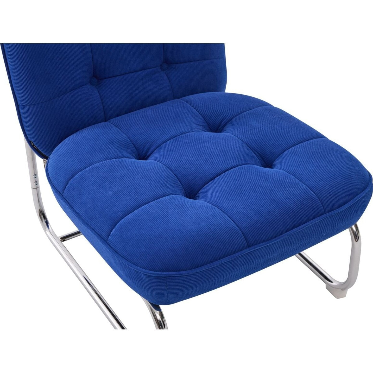 Fauteuil en velours côtelé et piètement chromé - MARVIN