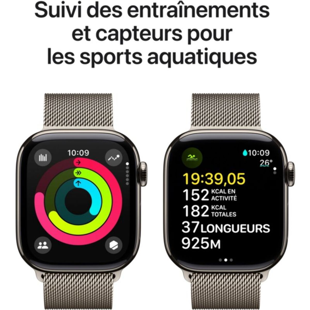 Montre connectée APPLE WATCH Serie 10 46mm Titane Naturel Loop Cell