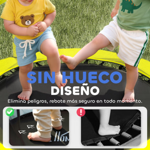 Cama Elástica Infantil Ø140 cm, Trampolín para Niños de 3-10 Años con Red de Seguridad y Marco de Acero, Carga 50 kg, para Interior y Exterior, Amarillo
