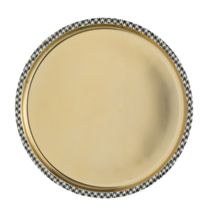 J-Line plateau Rond Pied-De-Poule - acier inoxydable - or