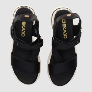 Sandalias de Piel - Negro - Tacón: 6 cm