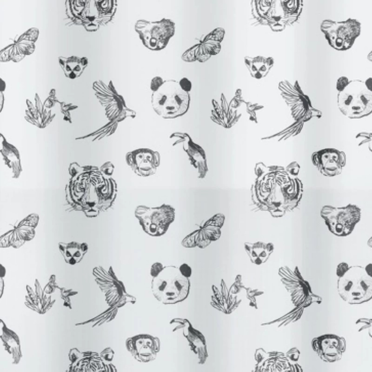 Rideau de douche PEVA KUAPA 180x200cm Motif Animaux Spirella