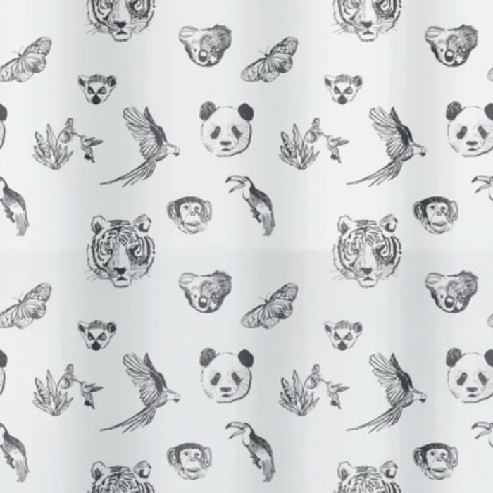 Rideau de douche PEVA KUAPA 180x200cm Motif Animaux Spirella