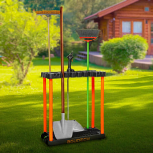 SEKOP - Carrello porta attrezzi da giardino, rastrelliera porta utensili con ruote