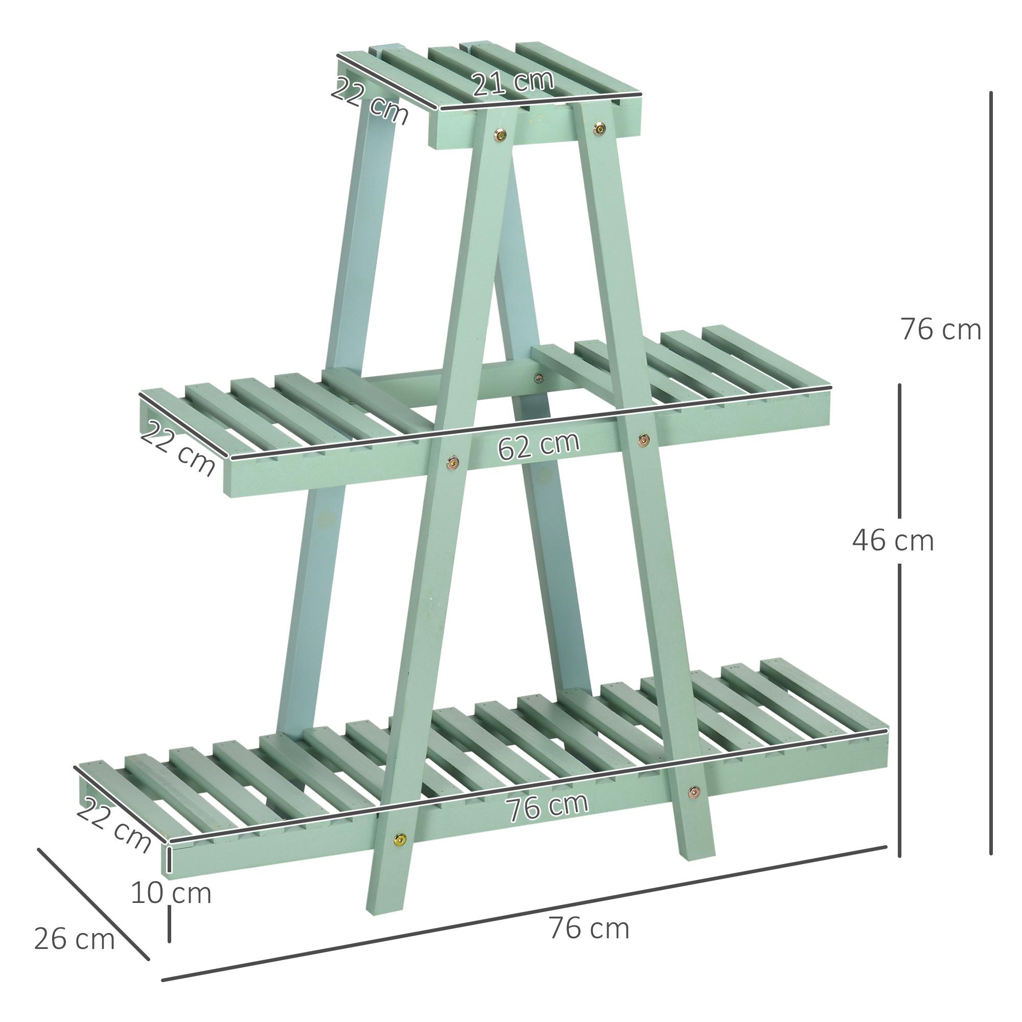 Soporte de Madera para Plantas de 3 Niveles para Interior Exterior 76x26x76 cm