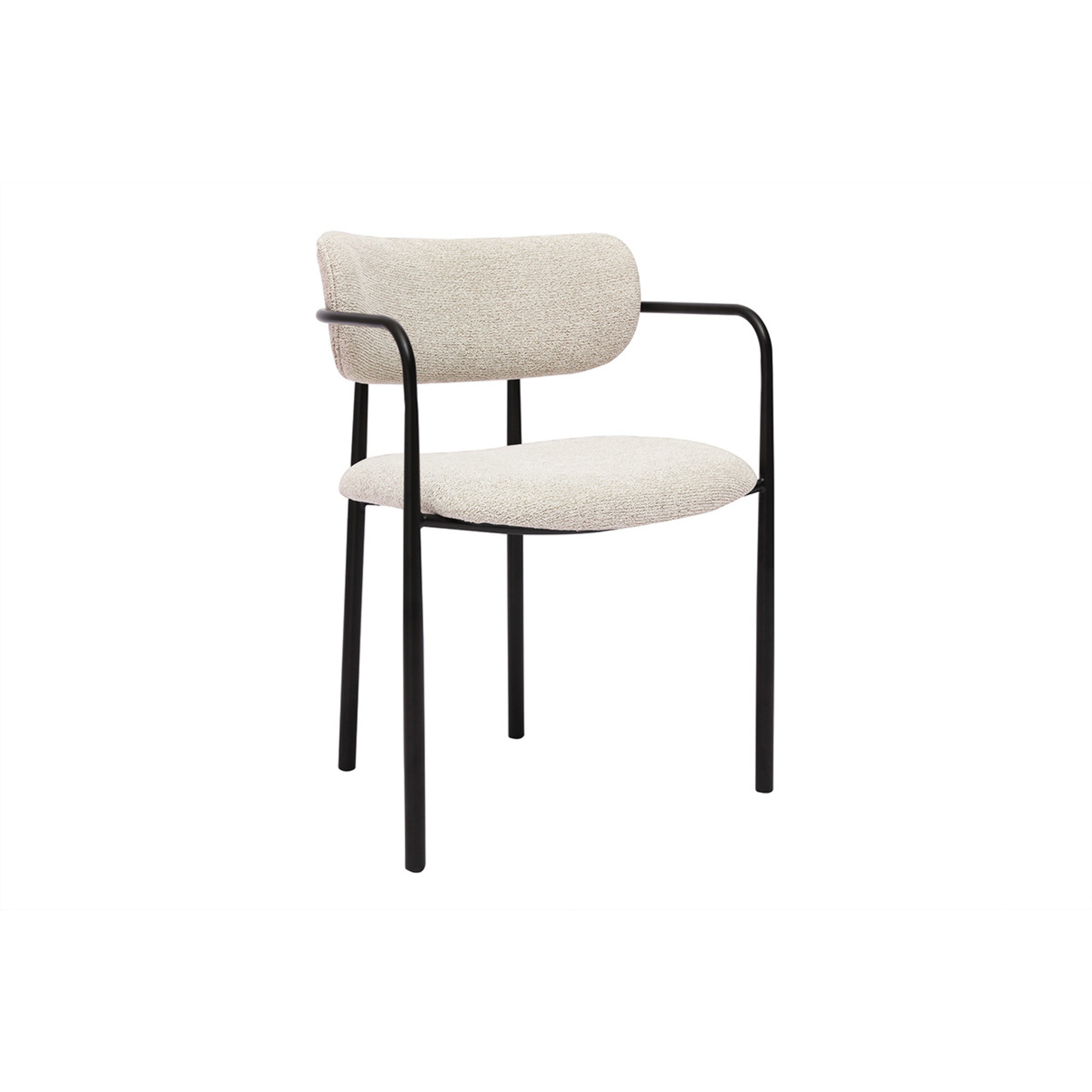 Chaises en tissu texturé beige et métal noir (lot de 2) SWIFT