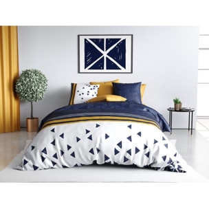 Parure Housse De Couette 3pcs 100% Coton 57 Fils Bandol