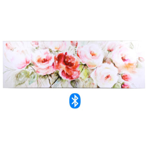 Quadro stampa con bluetooth rose rosa cm150x50x4