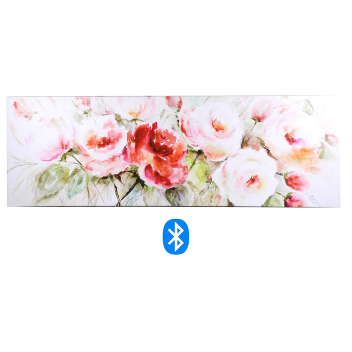 Quadro stampa con bluetooth rose rosa cm150x50x4