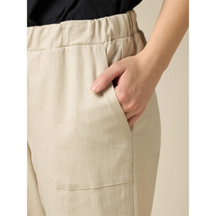 Oltre - Joggers con mezcla de lino - Beige