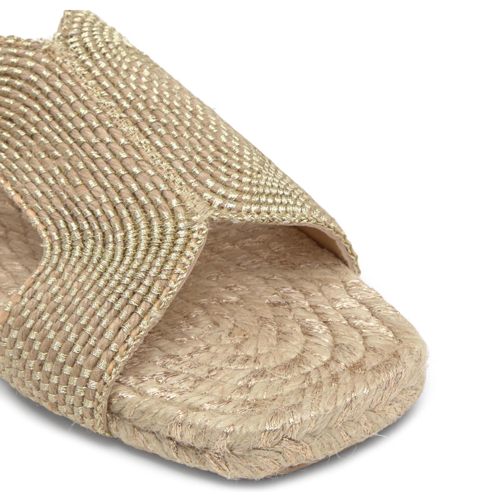 Sandalia plana slip-on Puri en yute y rayón