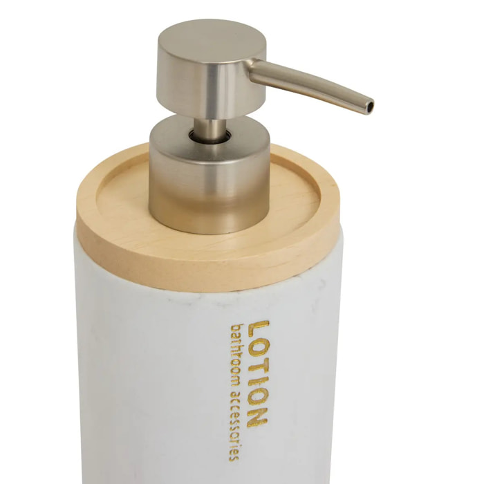 Distributeur à savon 270ml "Léa" blanc effet marbre