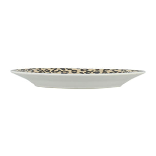 Lot de 6 assiettes à dessert léopard 20cm en porcelaine beige LEOPARD