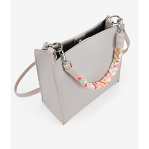 Bolso cuadrado piedra con asa de pañuelo