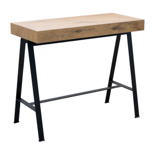 Console extensible 90x40/196 cm Banco Small Chêne Nature cadre Anthracite